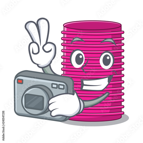 Photographer hair curler on the character table