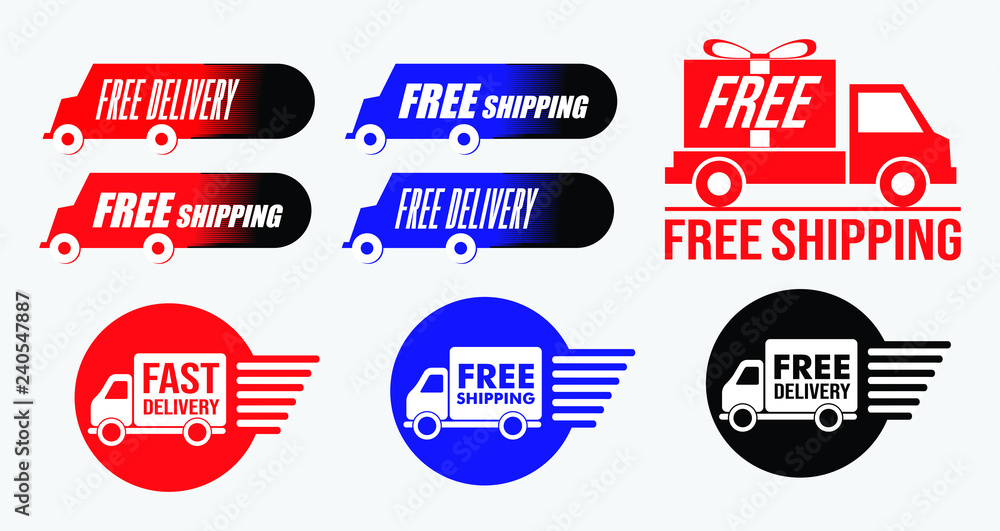 simple free shipping or free delivery icon. suitable for web banner, sticker, flyer, and other layout. easy to modify