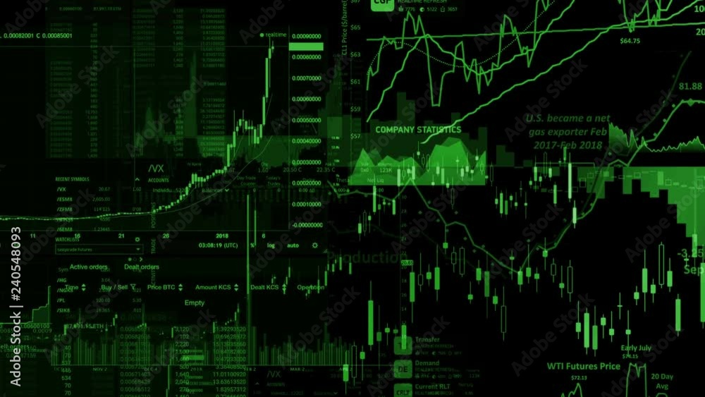 Stock market indices are moving in the virtual space. Economic growth, recession. Electronic virtual platform showing trends and stock market fluctuations Stock market indices are moving in the virtual space. Economic growth, recession. Electronic virtual platform showing trends and stock market fluctuations