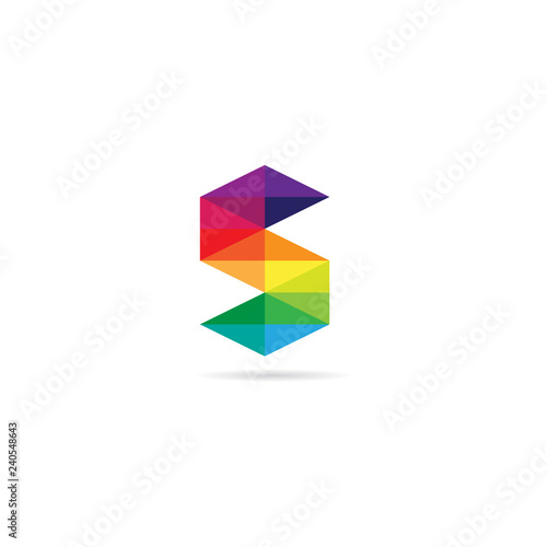Abstract Geometri Colorful S Letter Logo