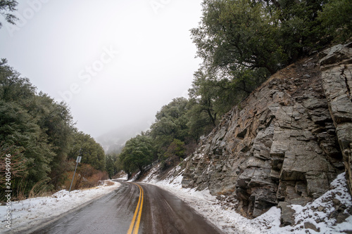 Snow in the mountains of Tehachapi