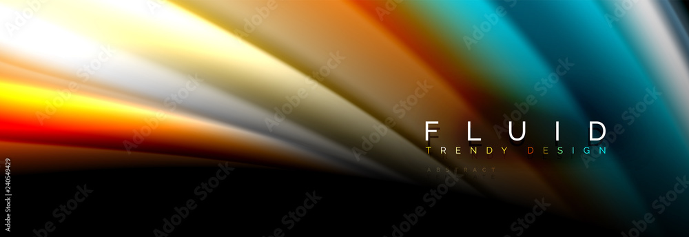 Abstract wave line water 3d background. Wave liquid shape. Splash ink paint mixing on black