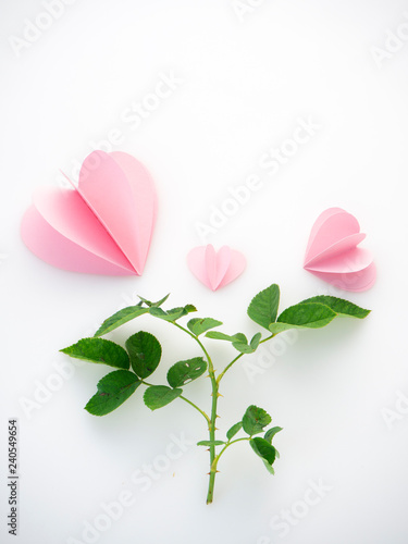 creative love pink paper hearts