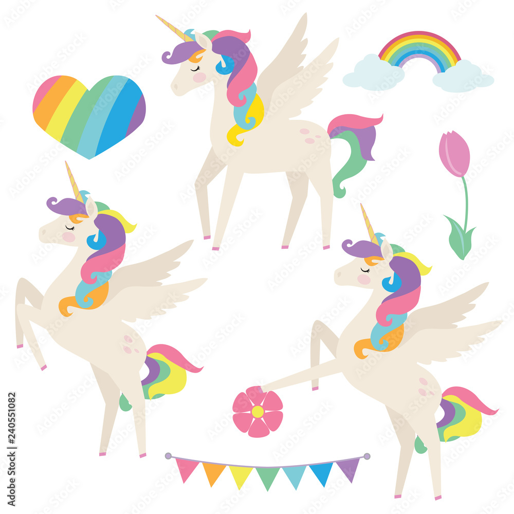 Fototapeta premium Unicorn vector cartoon illustration