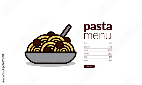 Pasta Menu Vector Illustration
