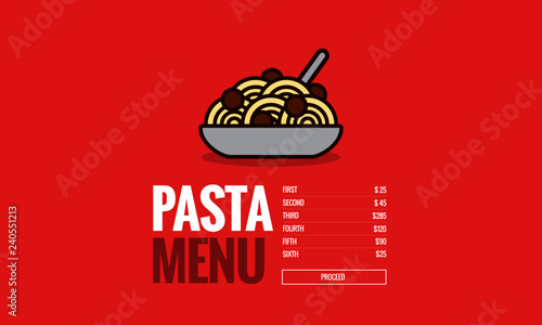 Pasta Menu Vector Illustration