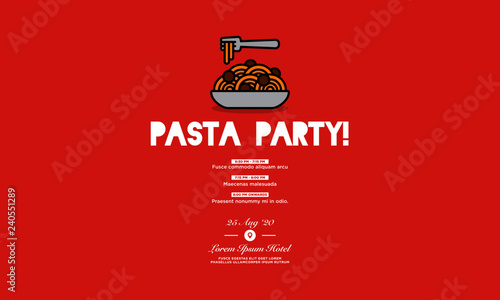 Pasta Party Invitation Design with Where and When Details