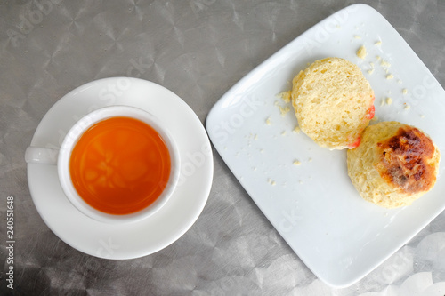 Картината върху платно English scones set served on a table  in local restaurant in Cameron Highlands