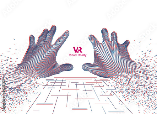 concept of virtual reality technology, point of view from vr glasses