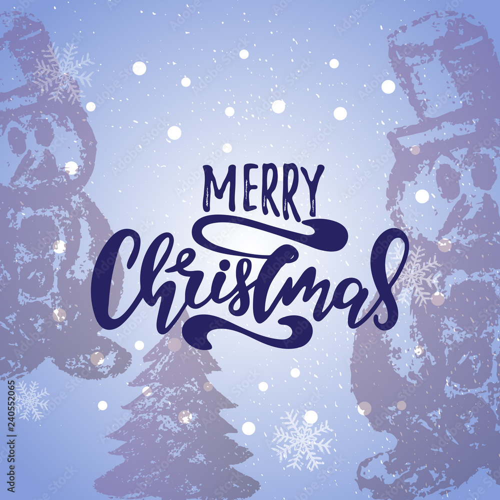 Merry Christmas vector text Calligraphic Lettering design card template. Merry Christmas vector text Calligraphic Lettering design card template.