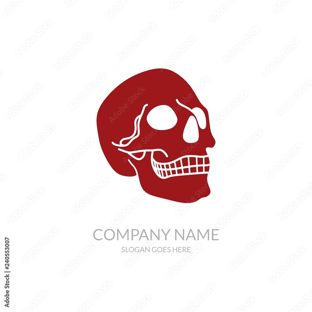 Skull Vector Icon Outline Community Business Company Stock Logo Design Template