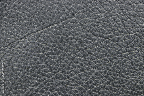 Texture of genuine leather gray color. Material of animal origin. Close-up.