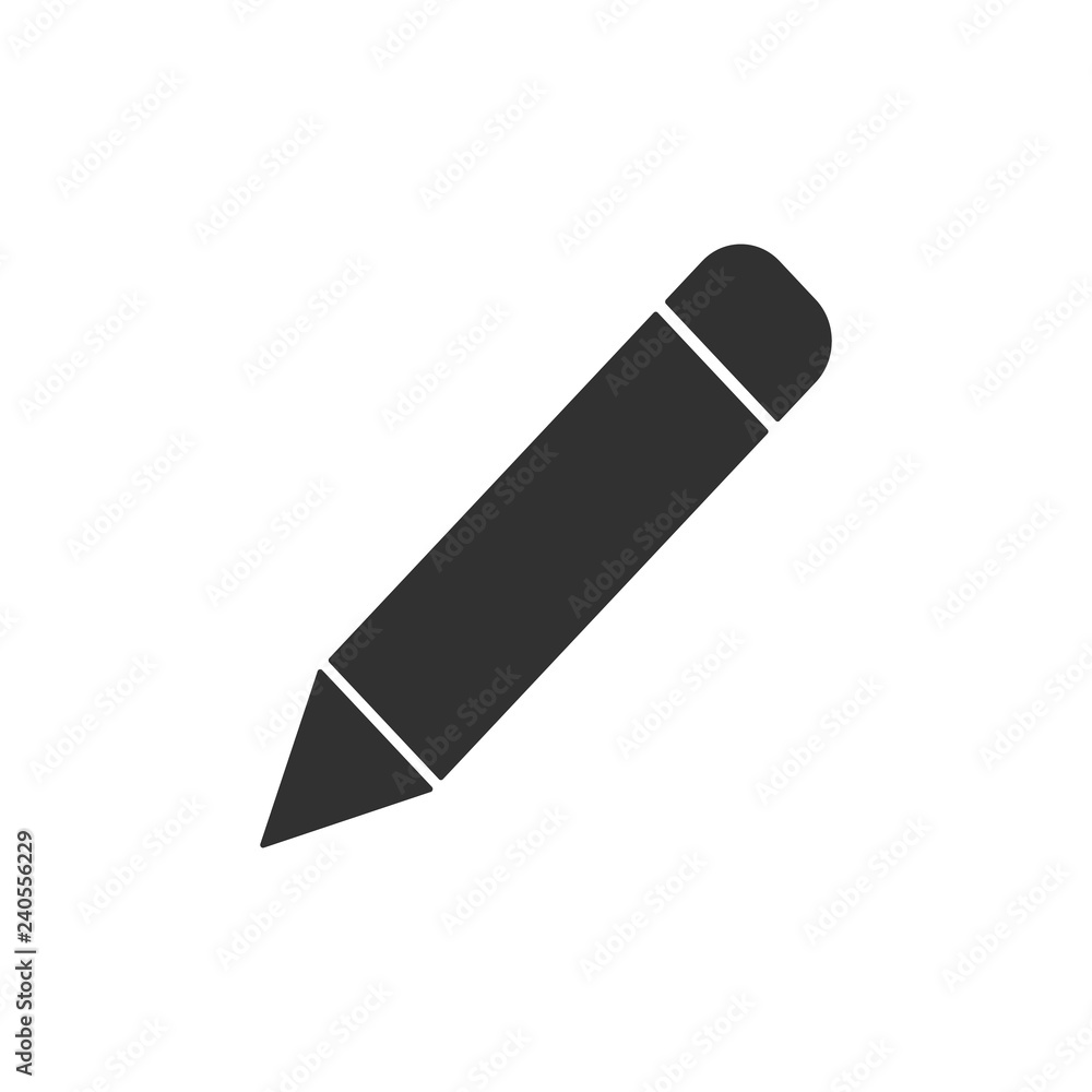 Pen or pencil icon, vector illustration isolated on white background. Flat design style Pen or pencil icon, vector illustration isolated on white background. Flat design style