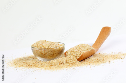 Psyllium Husk Isobgol on white background