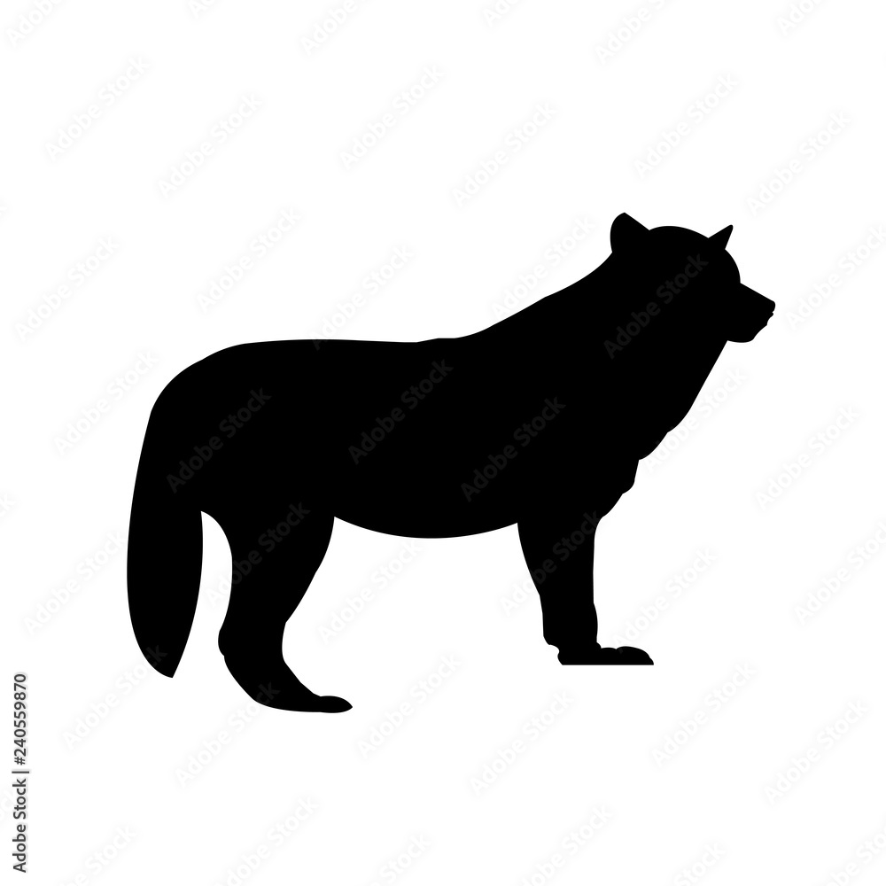 Dog silhouette vector icon, Fox icon Vector