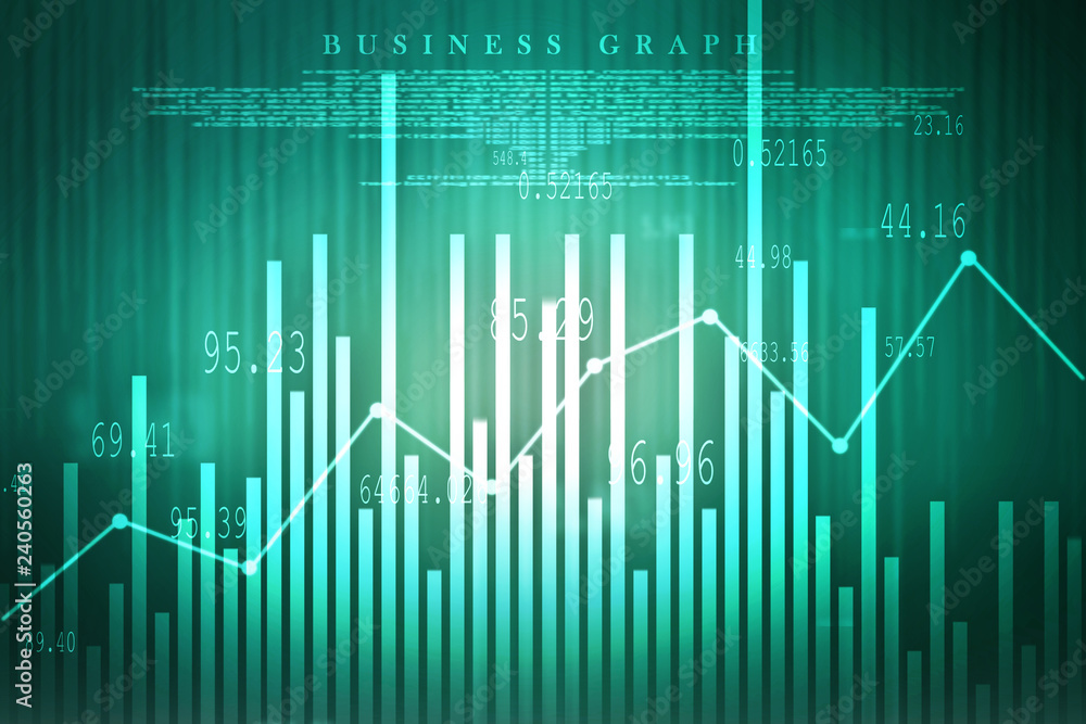 2d rendering Stock market online business concept. business Graph 2d rendering Stock market online business concept. business Graph