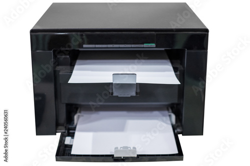 White paper in black laser printer toner