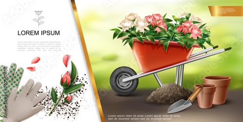 Realistic Gardening Colorful Concept
