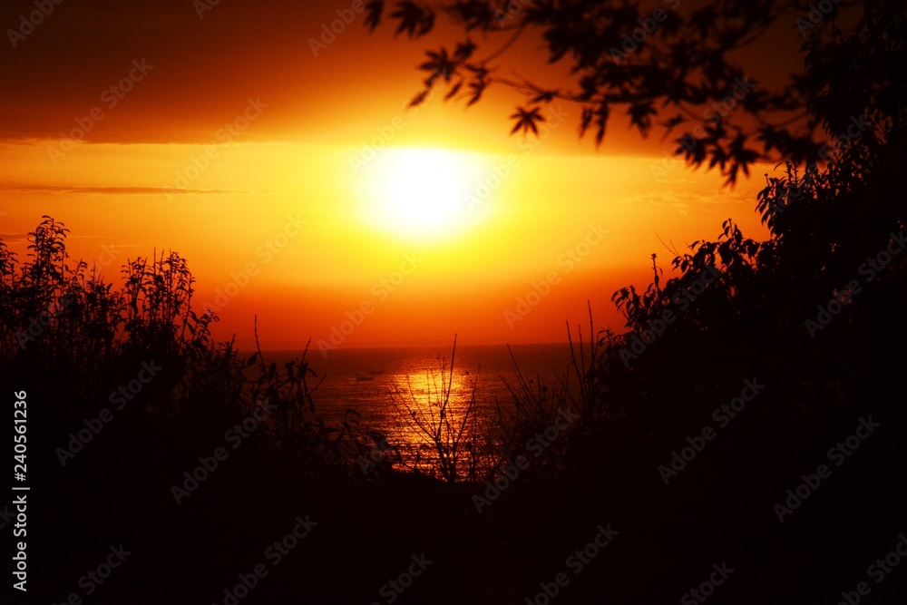 Beautiful sunrise silhouette