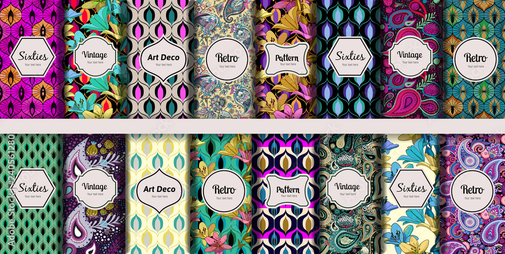 Vintage seamless patterns