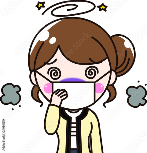 女性会社員OL-インフルエンザ、風邪、鼻水、せき、花粉症