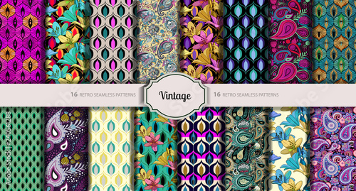 Vintage seamless patterns