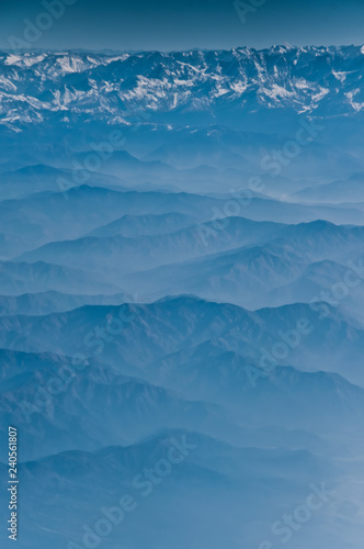 View from the height of the Himalayan mountains