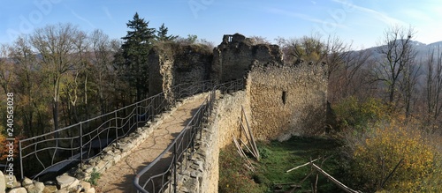 ruins of Cimburk castle in Chriby mountains in south Moravia in Czech Repbulic photo