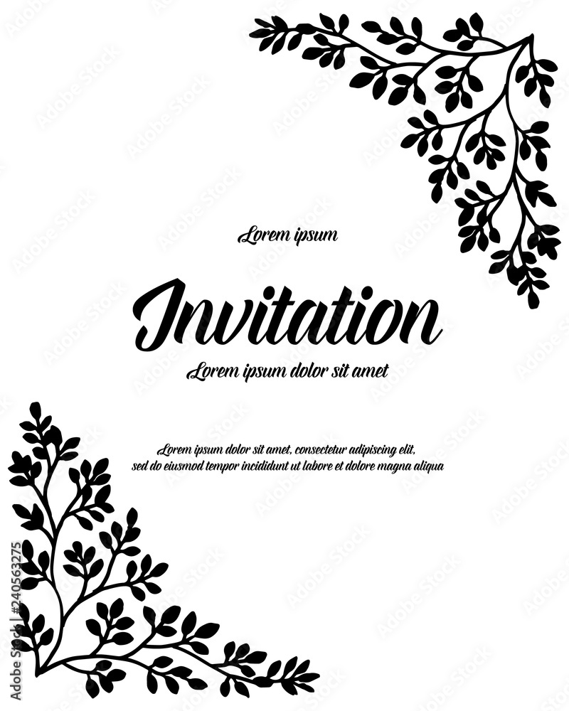 Flower ornament concept for invitation hand draw vector art