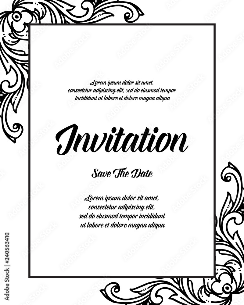 Floral design invitation card for wedding vector illustration