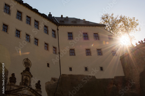 Landscape of konigstein fortress Saxon Switzerland, autumn traveling in Saxon Bastille photo