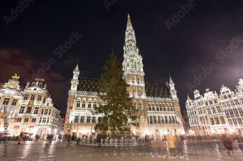 Grand Place by night in Brussels, Belgium © ANADEL