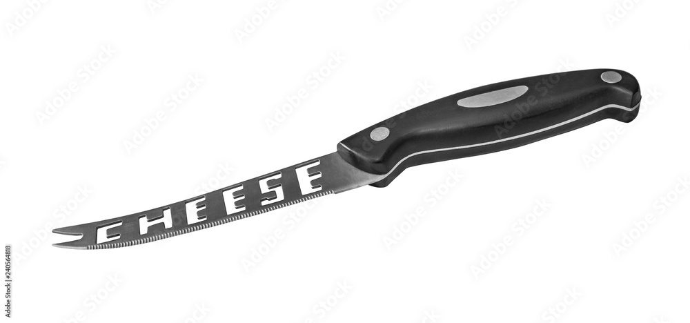 Special kitchen cheese knife isolated on white background. Special kitchen cheese knife isolated on white background.