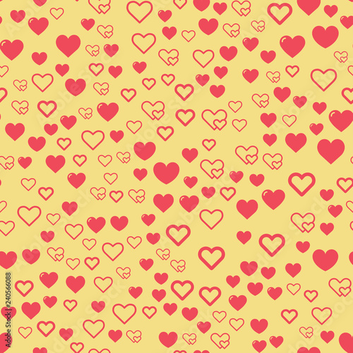 Wallpaper Mural Hearts for Valentine's Day. Romantic feeling and love. Seamless vector EPS 10. Abstract geometric pattern. Multicolor Figures. Texture for print and Banner. Flat style Torontodigital.ca