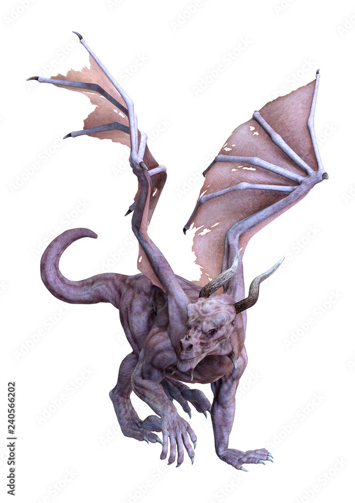 Fototapeta premium 3D Rendering Fairy Tale Dragon on White