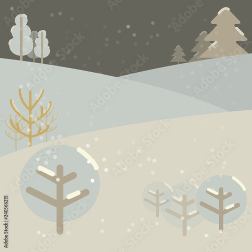 new year background-snow-covered forest and snowdrifts