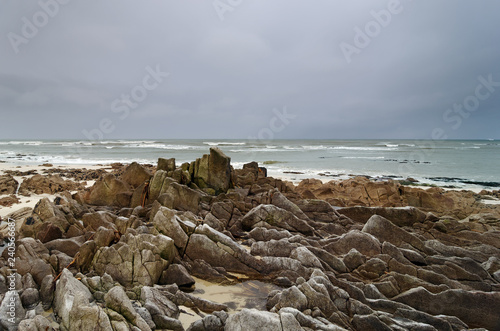 Rocky coast of the Audierne bay in Brittany