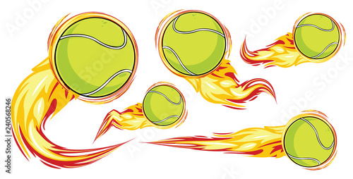 Tennis on the fire symbols speed set