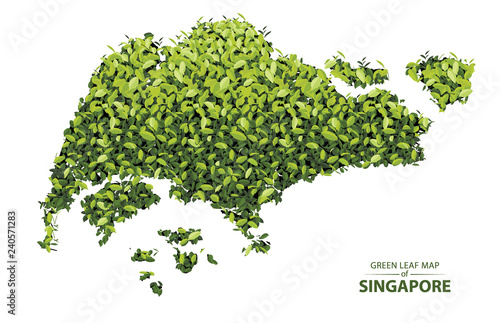Green leaf map of singapore