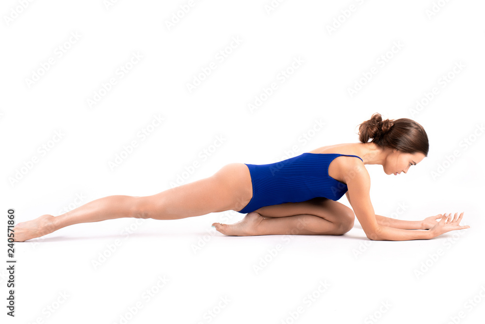 Beautiful young flexible girl splits stretch workout Beautiful young flexible girl splits stretch workout