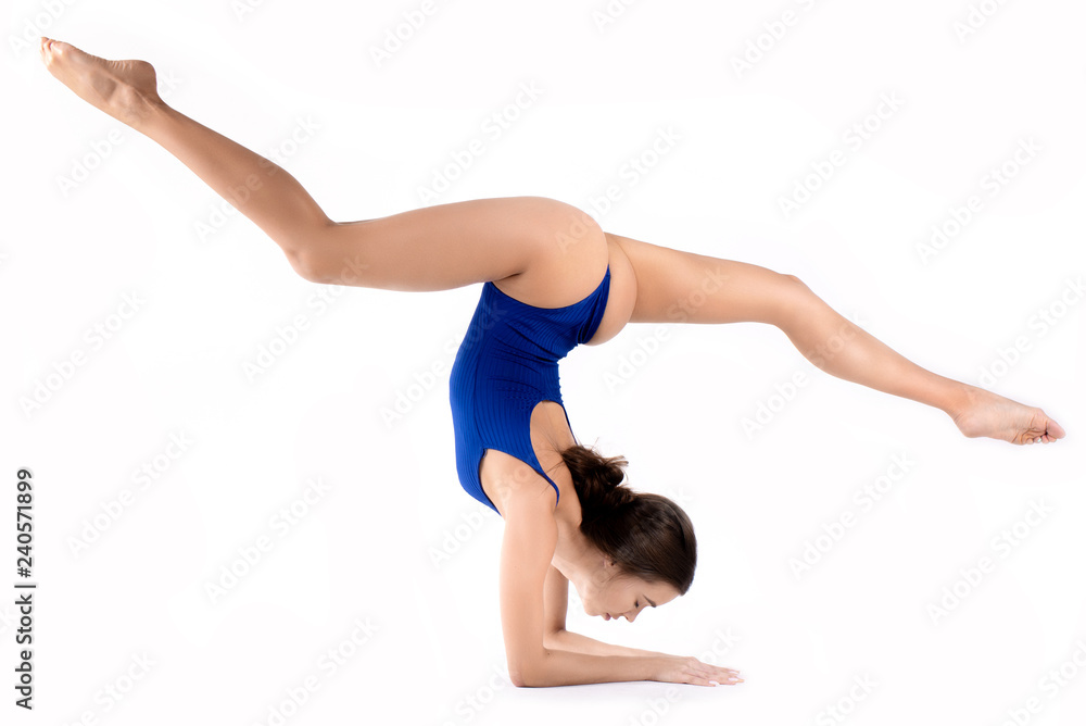 Beautiful young flexible girl splits stretch workout Beautiful young flexible girl splits stretch workout