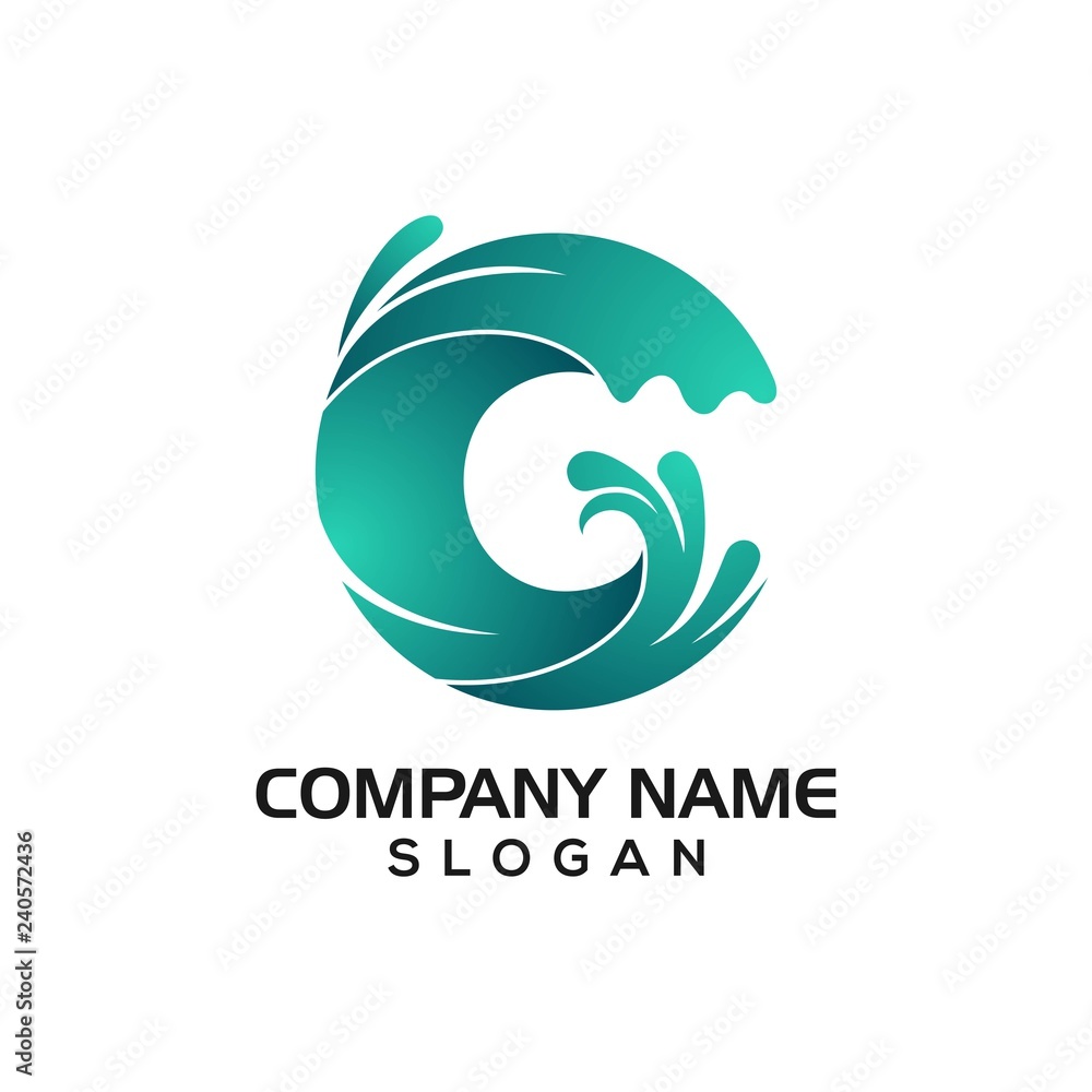 Combination of Wave with Letter G for Logo template or Graphic Resource Combination of Wave with Letter G for Logo template or Graphic Resource