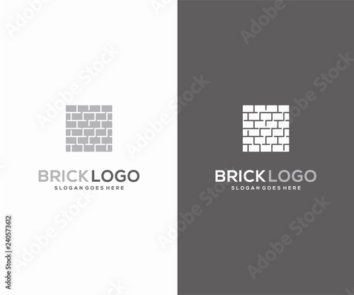 Brick logo design concept, Construction Building logo design template