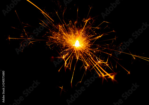 fire with sparks on a black background