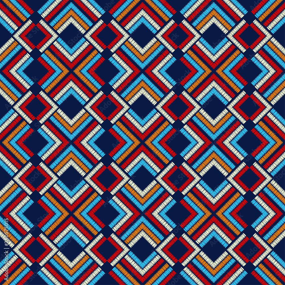 Ethnic boho seamless pattern. Shapes from strips of hand-shading. Traditional ornament. Tribal pattern. Folk motif. Can be used for wallpaper, textile, invitation card, web page background. Ethnic boho seamless pattern. Shapes from strips of hand-shading. Traditional ornament. Tribal pattern. Folk motif. Can be used for wallpaper, textile, invitation card, web page background.