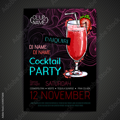 Disco cocktail party poster