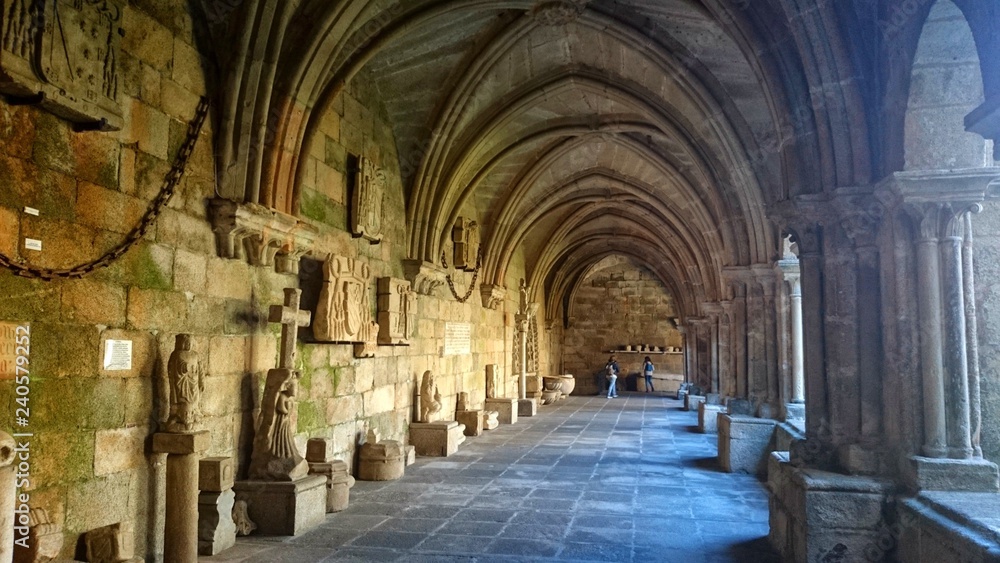 Cloister of tui Cathedral in Galicia, Spain