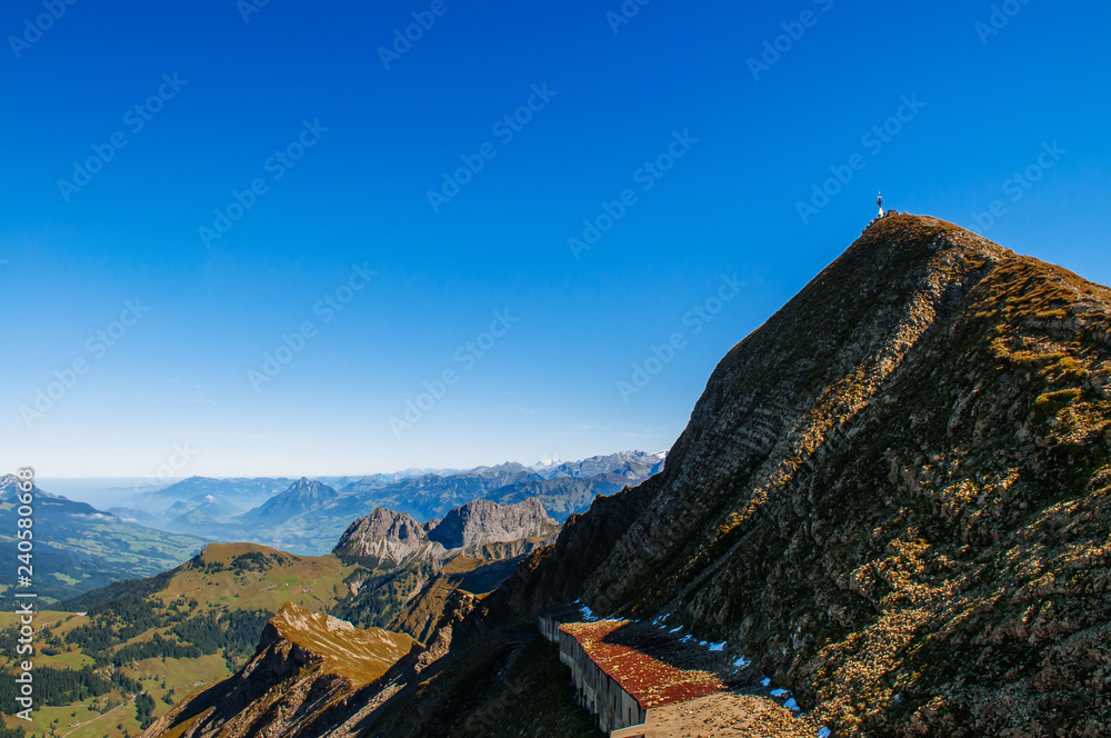 Fototapeta premium Top peak of Brienzer Rothorn, Entlebuch, Switzerland
