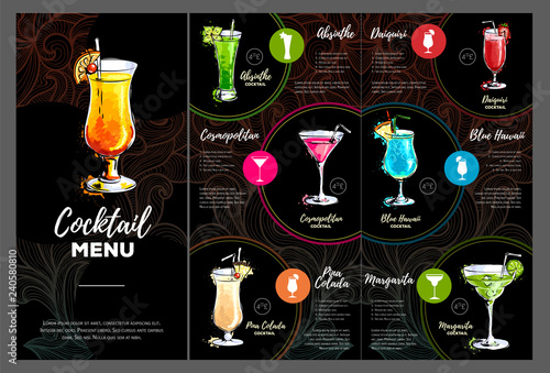 Cocktail menu design