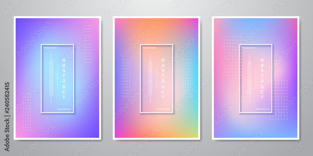 Abstract Trendy Gradient Shapes Holographic Backgrounds for Mobile Screen, Advertising, Backdrop, Brochure, Cover, Flyer, Invitation, Music Poster, Poster, Wallpaper, And Others - obrazy, fototapety, plakaty 